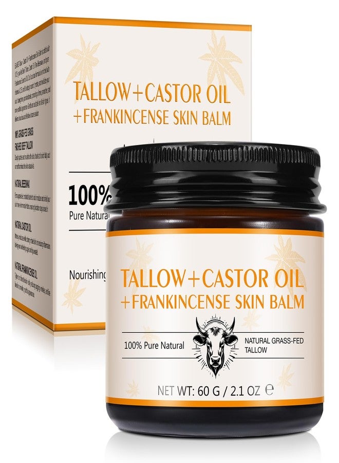 Tiuedu Tallow, Castor Oil and Frankincense Oil Skin Balm, 100% Grass-Fed Tallow for Face & Body Moisturizer, Deep Moisturizing Cream, Moisturizer for Dry, Cracked Skin, All Skin Types - Image 1